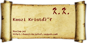 Keszi Kristóf névjegykártya